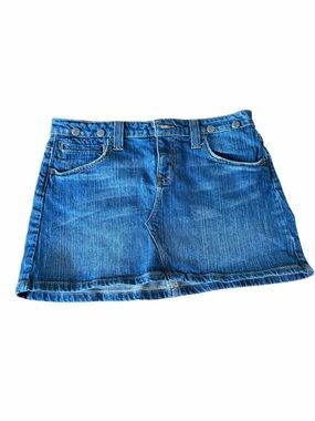 HINT JEAN DENIM MINI SKIRT BLUE